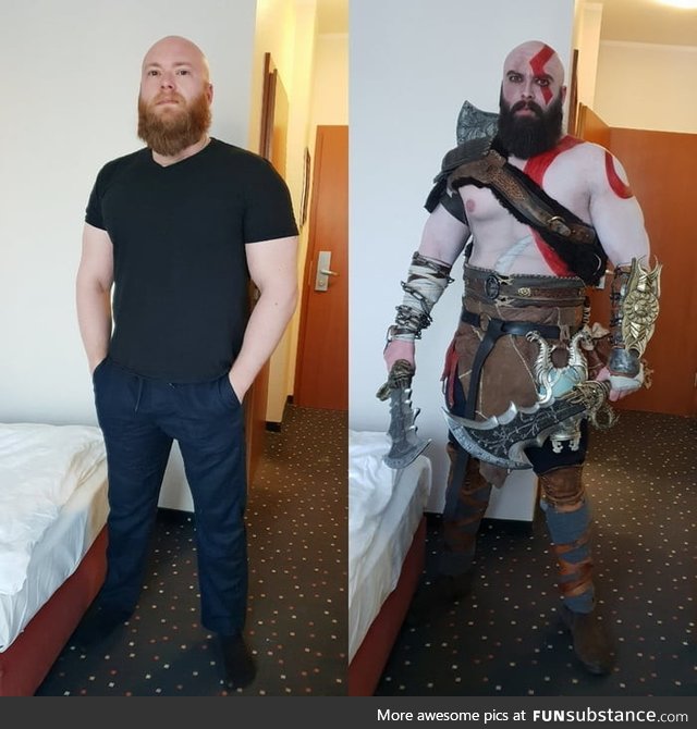 Awesome kratos cosplay