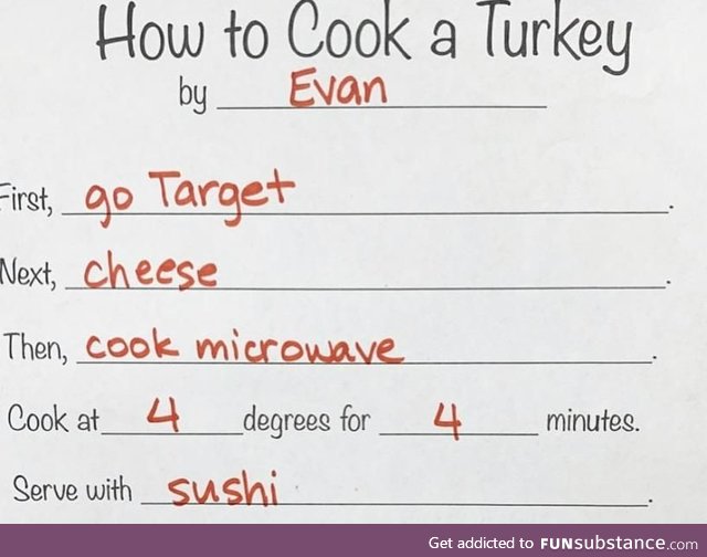 I’m going to Evan’s for Thanksgiving