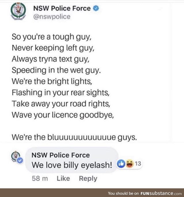 Wholesome australian police