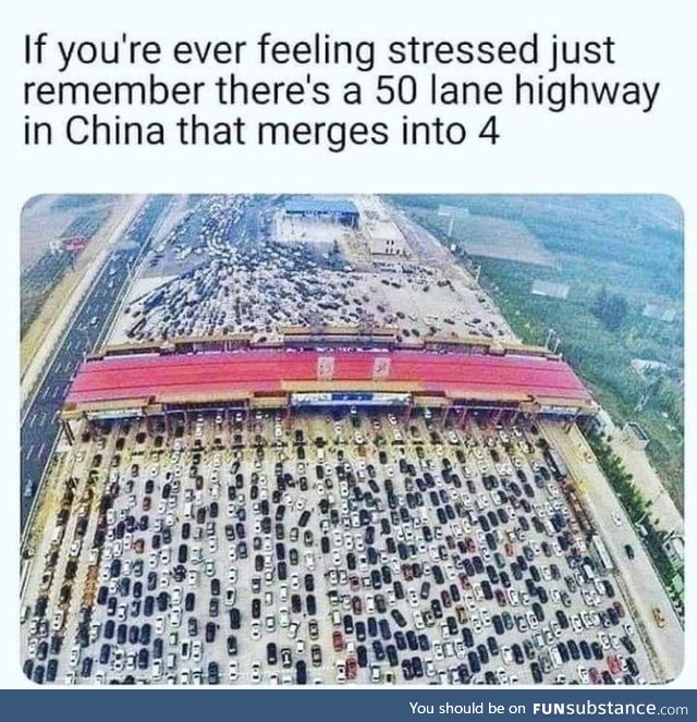 50 lane highway that merges into 4