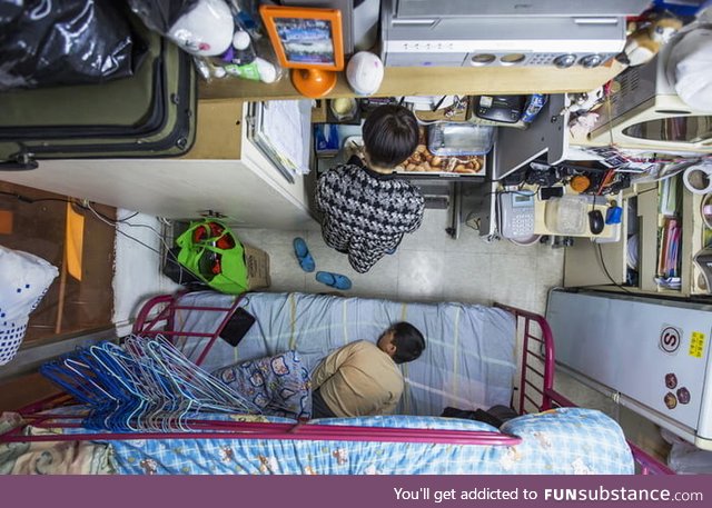 Life in a 60 square foot apartment flat in Hong Kong