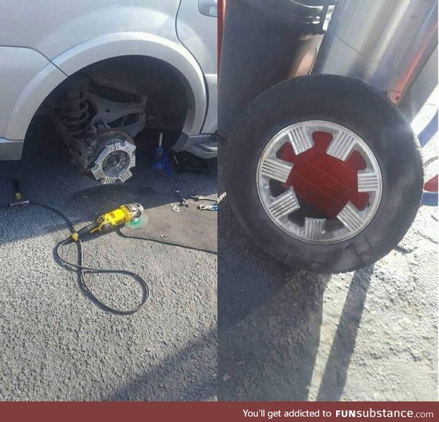 Removed the tire, boss!