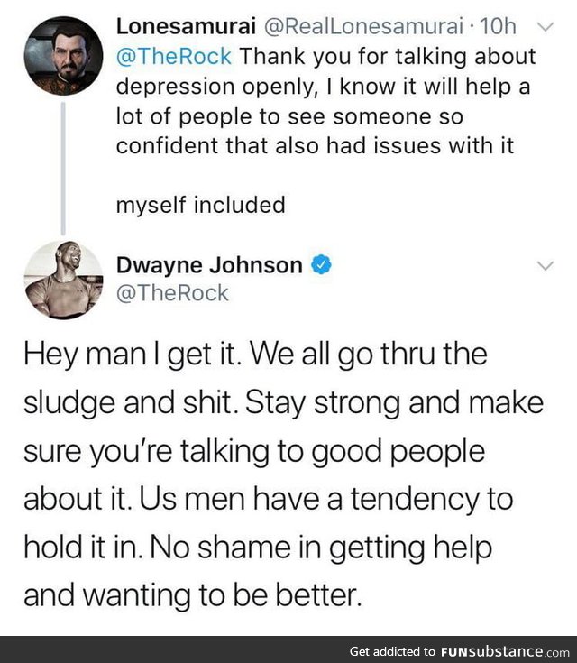 The Rock being extra wholesome