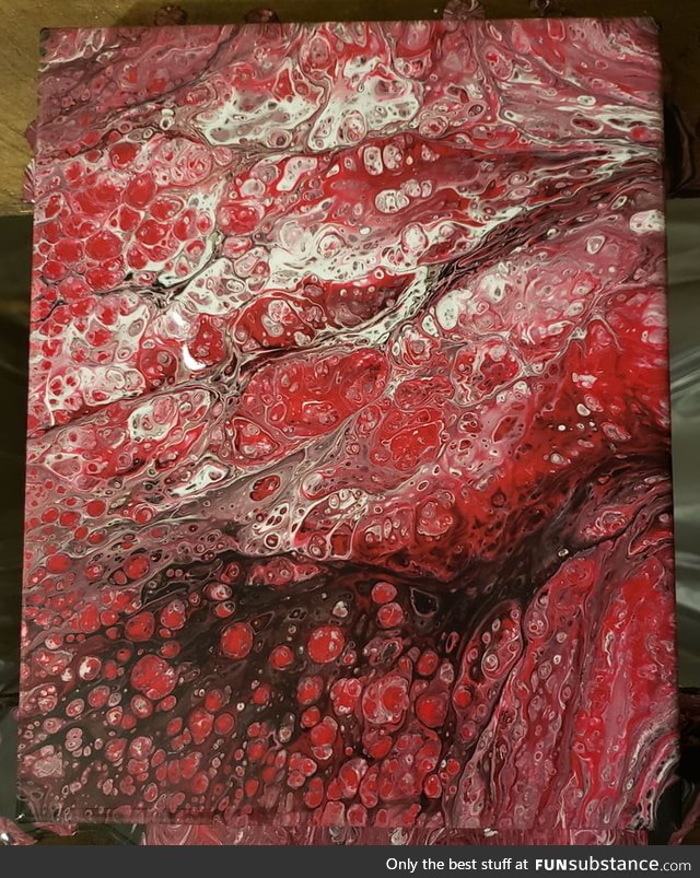 This is how my first attempt at acrylic paint pouring turned out