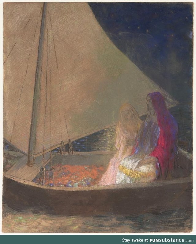 Odilon Redon, The Barque, c.1902. Pastel and charcoal on paper