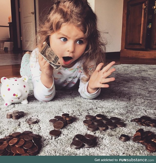 Our 3 year old just realized she has $23