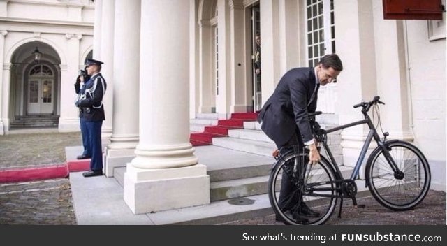 This is how the PM of Netherlands go visit the King