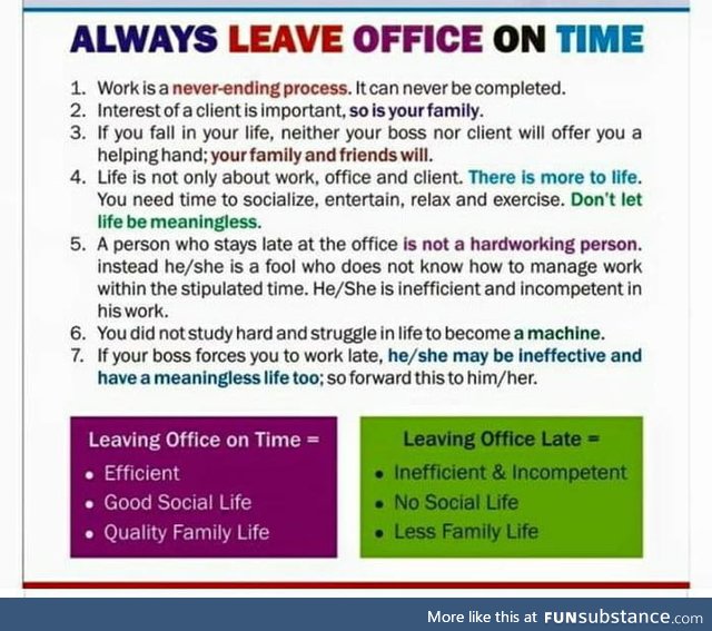 Always Leave Office on Time - FunSubstance