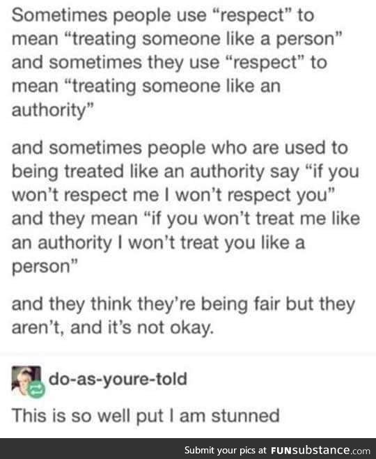Different Definitions of Respect