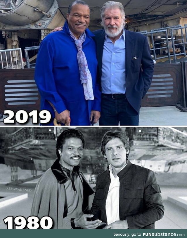 Billy Dee Williams and Harrison Ford