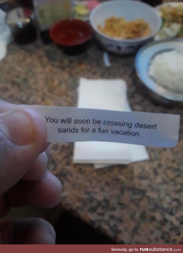 Today my friend ate a fortune cookie