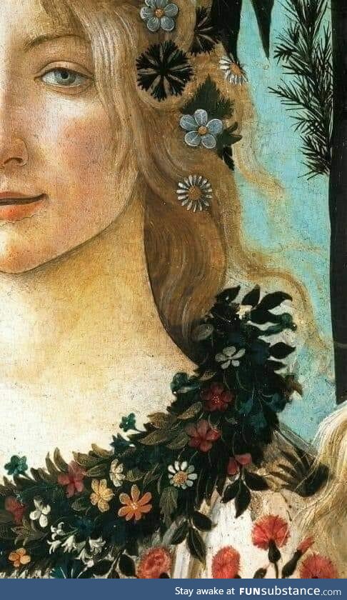 Sandro Botticelli, “Primavera” (dettaglio), tra il 1478 e il 1472. Uffizi, Firenze.