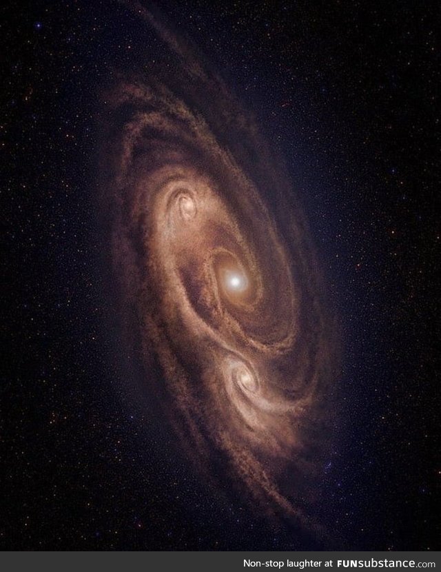 Galaxy named COSMOS-AzTEC-1. Located 12.4 Billion light years away. 1000 times bigger