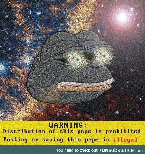 This is sad space pepe, he flows through the infinite universe all alone. This is so sad