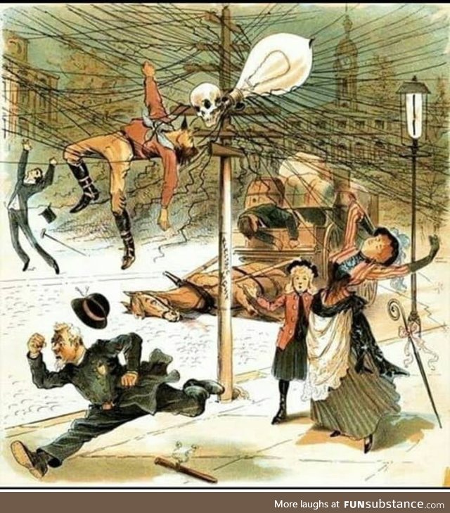 Propaganda against electricity in 1900