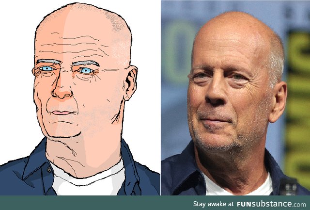 Bored at work so I tried to draw Bruce Willis on Paint