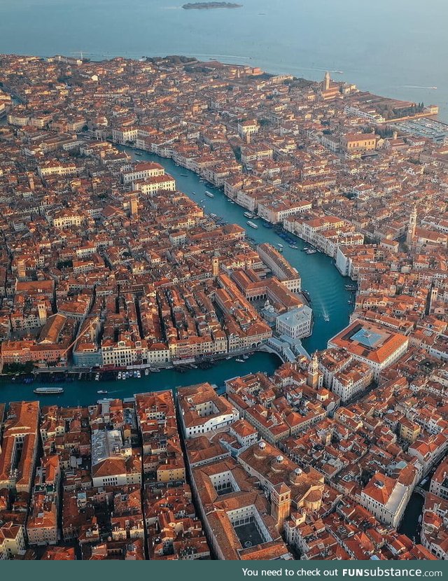 View of Venice city from above