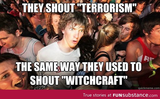 Terrorism now, witchcraft then