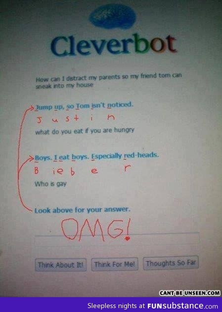 Cleverbot disses Justin Bieber?
