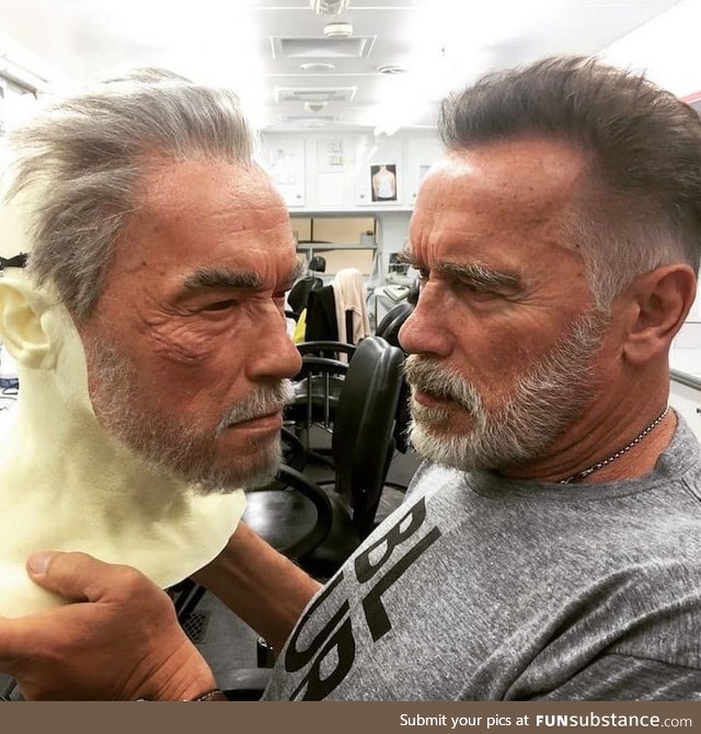 The mask for Arnold Schwarzenegger's stunt double