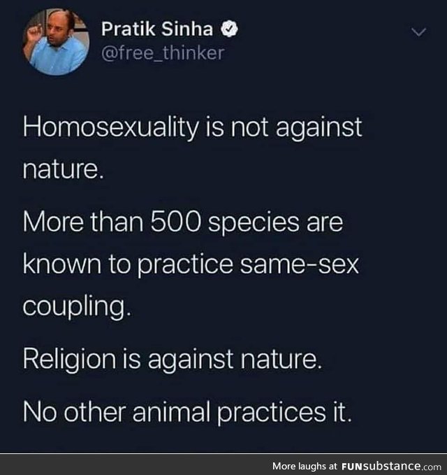 Religion is against nature