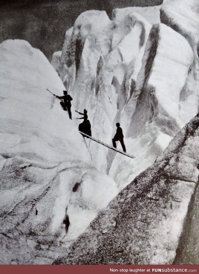 Climbing glaciers as a proper 1900's woman in your skirt and corset