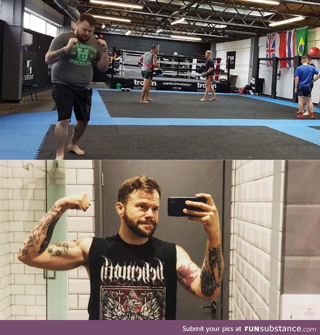 These two photos were taken exactly 2 years apart, day 1 of Jiujitsu to day 730