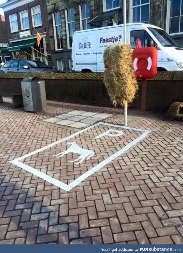 Parking spot for horses in the Netherlands