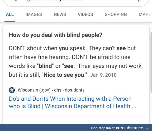 It's OK to interact with blind people