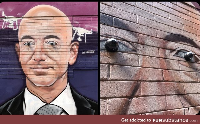 Jeff Bezos surveillance mural