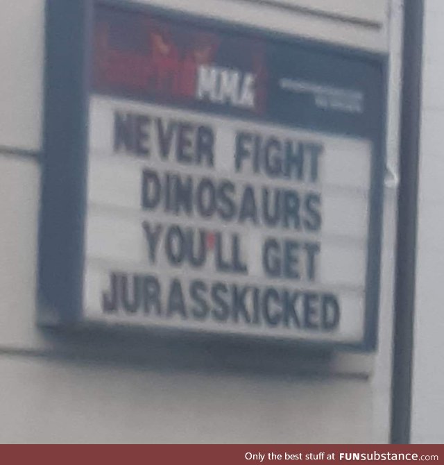 Never fight dinosaurs
