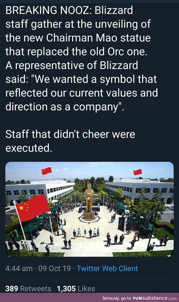 Blizzard unveils new Chairman statue 2019