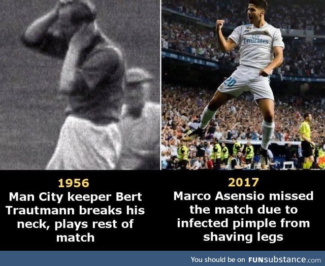 Old vs modern footballers