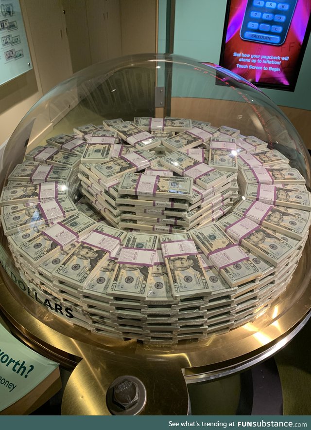 One million dollars in $20 bills at the Chicago Fed Money Museum