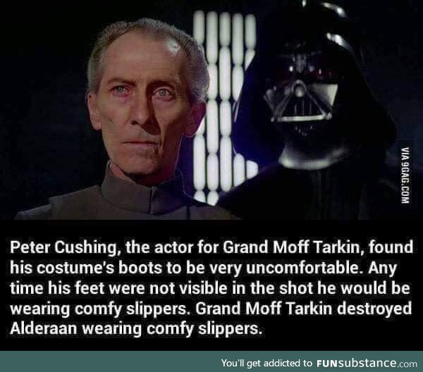 Grand Moff Tarkin and his comfy slippers - FunSubstance.