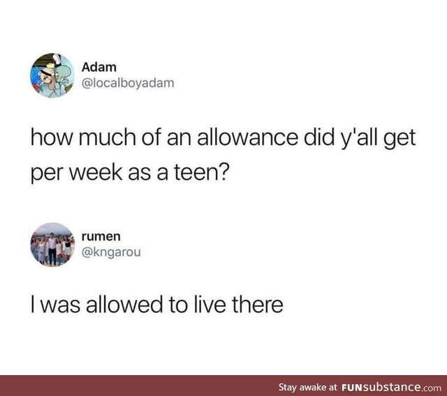 Weekly allowance