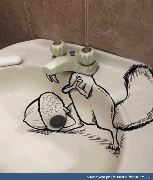This caf&eacute; Did this to their sink instead of buying a new one