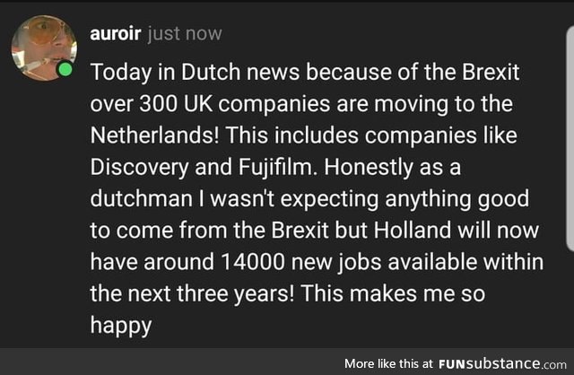 Brexit happiness for the Dutch!