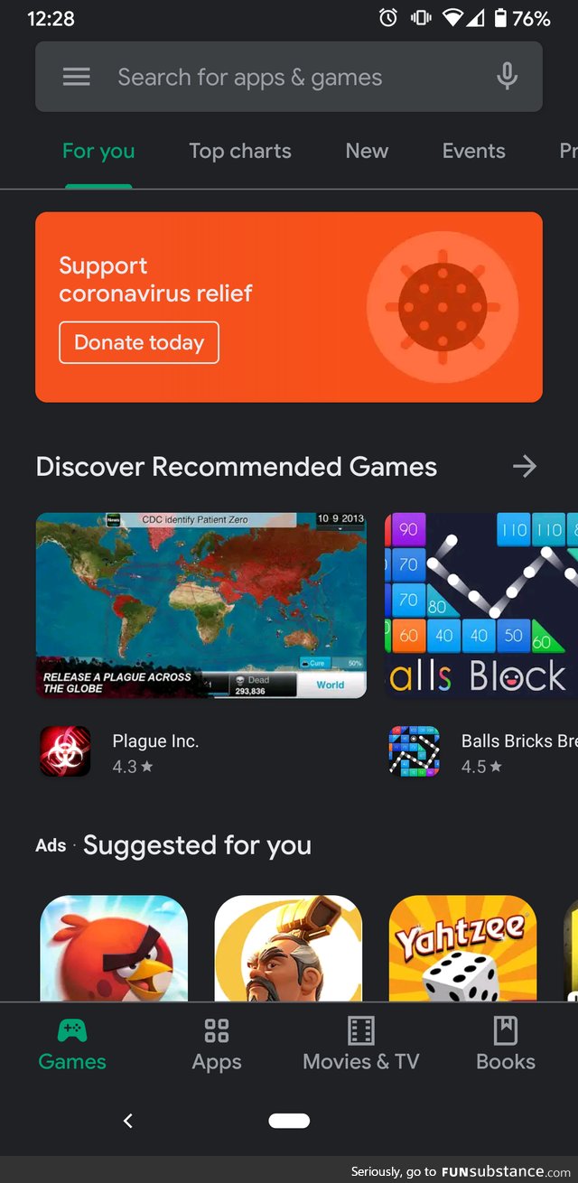 Something seems a little off on the Google Play store homepage