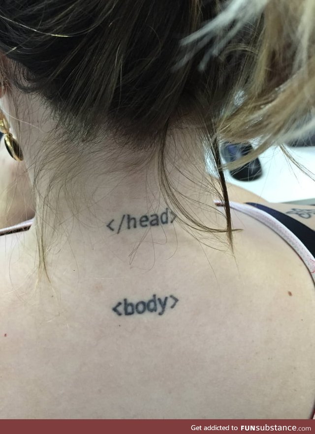 This girl has an interesting tattoo