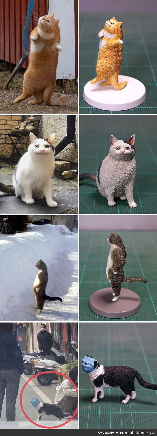 Artist Meetissai recreate funny cat photos as sculptures