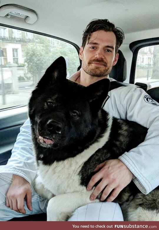 Henry Cavill and his dog Kal-El