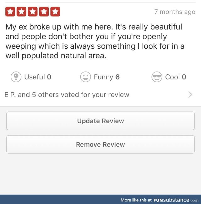 My sister’s yelp review