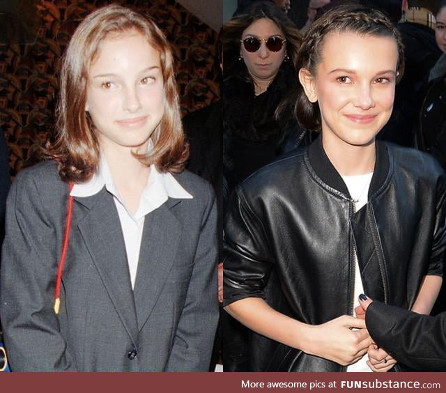 Natalie Portman and Millie Bobby Brown at the same age