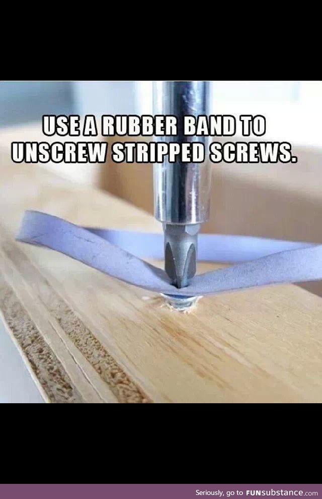 A little trick for that stripped screw