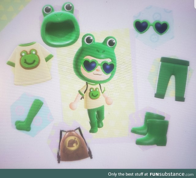 Happy frog recreated in animal crossing