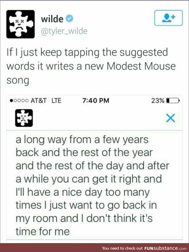 Predictive Modest Mouse Song