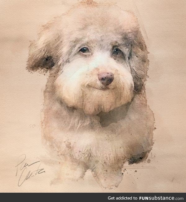 I painted the Bob Ross dog