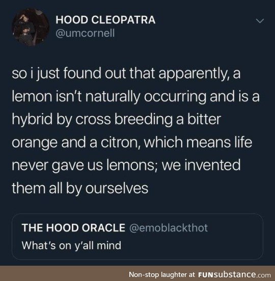 Life never intended for us to deal with lemons