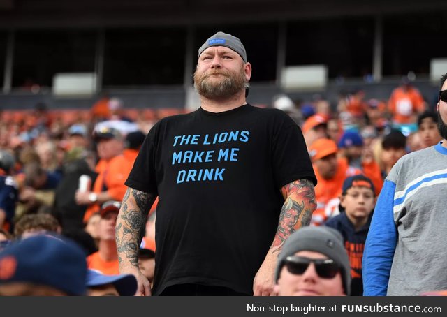 A friend of mine flew to Colorado for a Lions game. His shirt has gotten him noticed